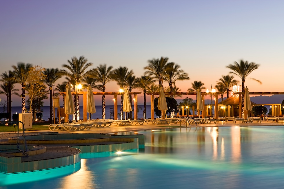 I Hurghada og Sharm el Sheik bor man på fine hoteller, gjerne med all inclusive.