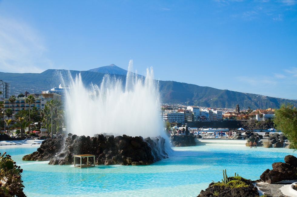 De populære havbassengene i Puerto de la Cruz på Tenerife er et populært tilholdssted.