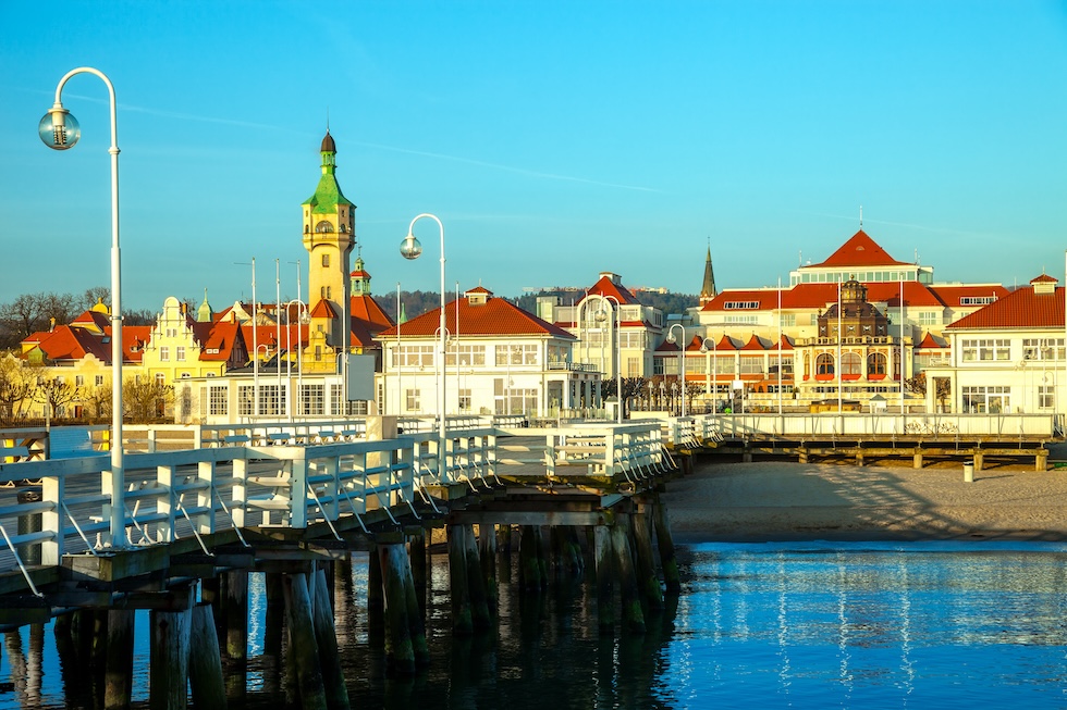 Pir'en utenfor Grand Hotel i Sopot er den lengste i Europa og strekker seg hele 500 meter ut i havet